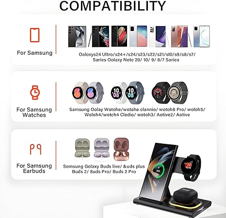 Складная беспроводная зарядная станция 3-в-1