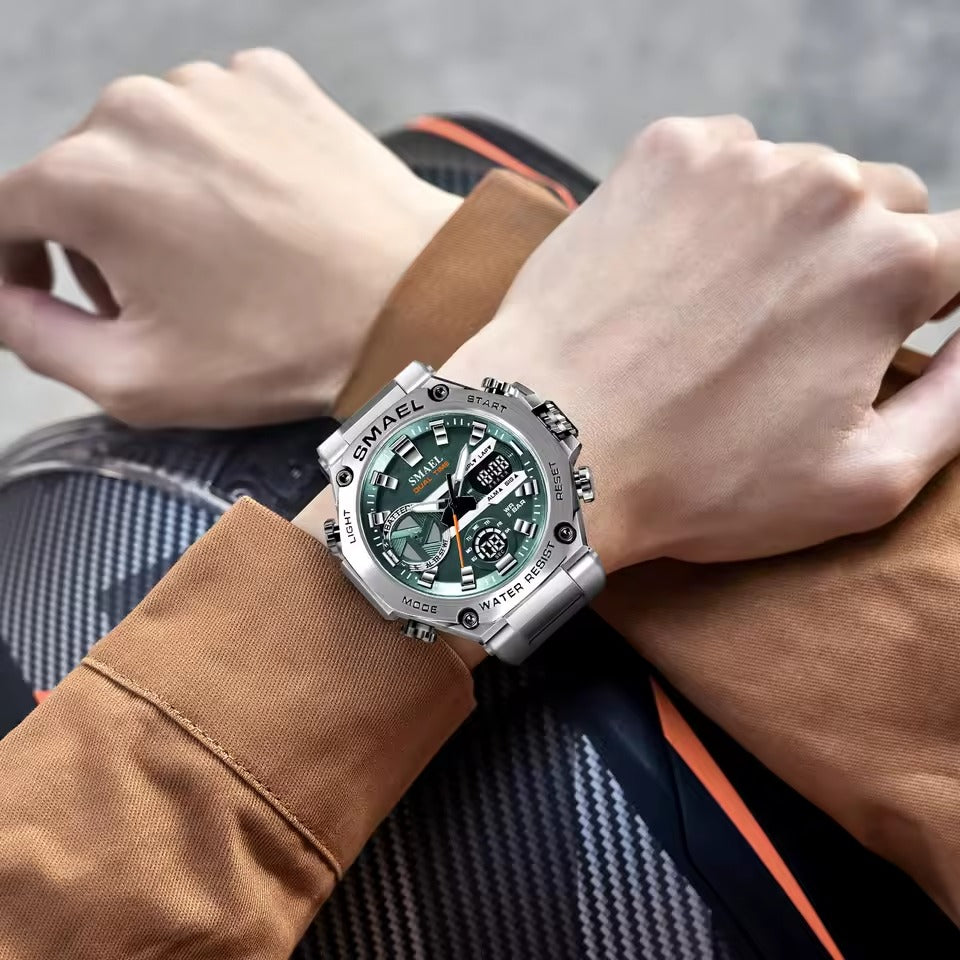 Мужские цифровые часы с двойным отображением