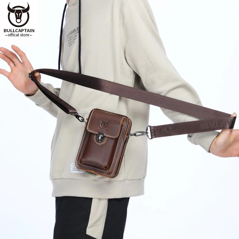 Винтажная кожаная сумка-сакоша для мужчин