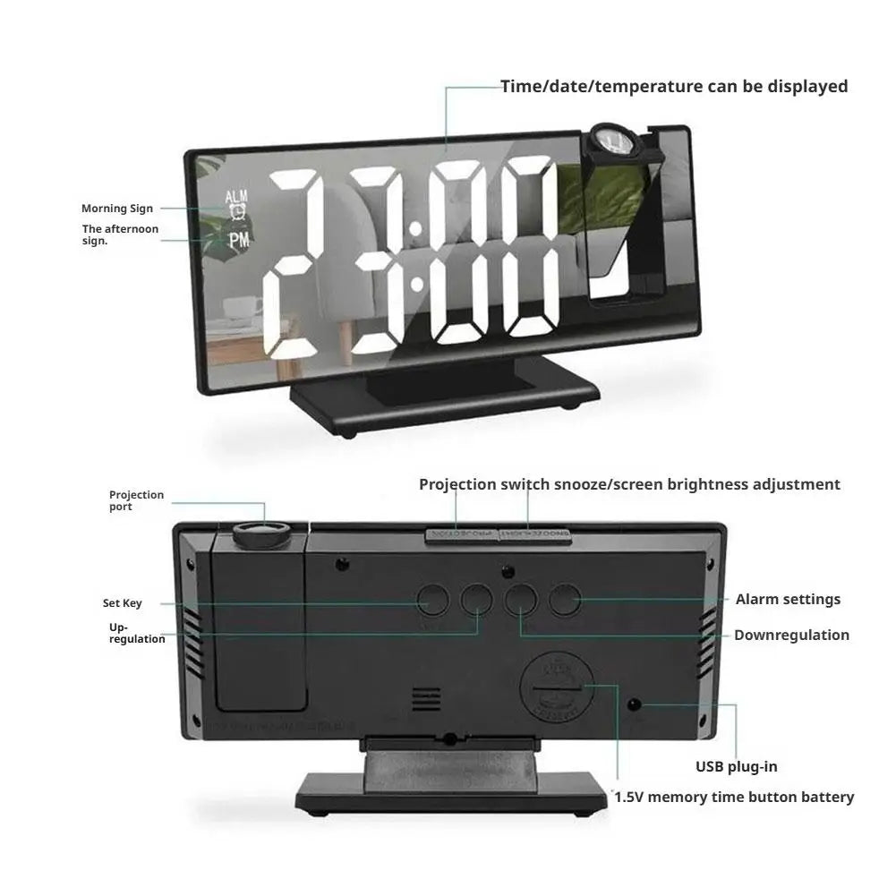 Цифровой проекторный будильник с LED-дисплеем