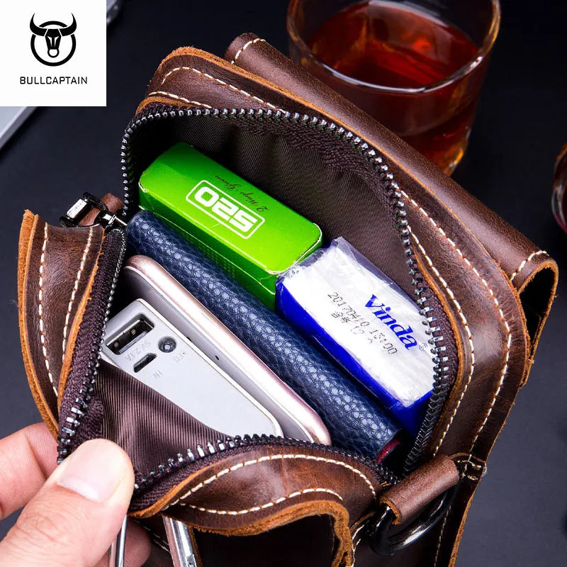 Винтажная кожаная сумка-сакоша для мужчин