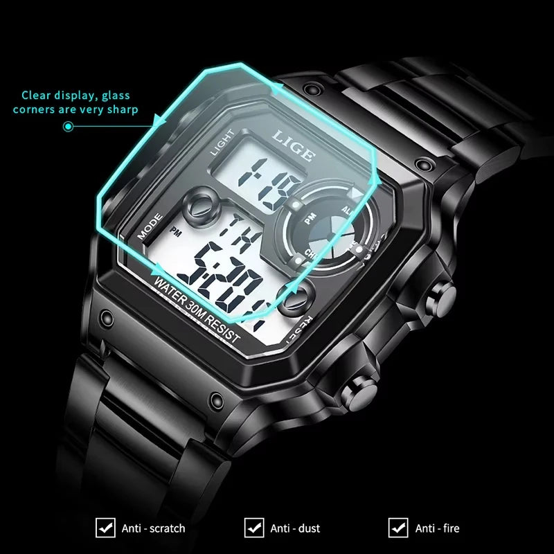 Мужские водонепроницаемые цифровые часы