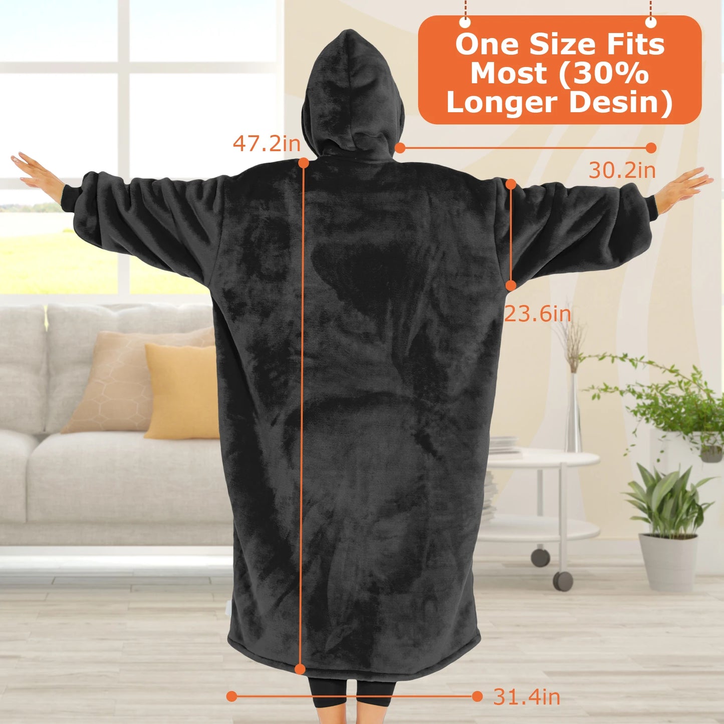 Тёплое и мягкое одеяло с капюшоном