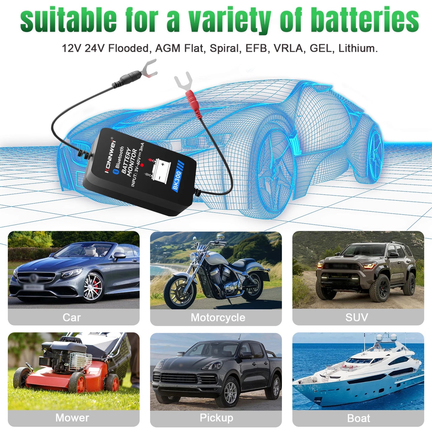 Профессиональный тестер аккумулятора 12V/24V