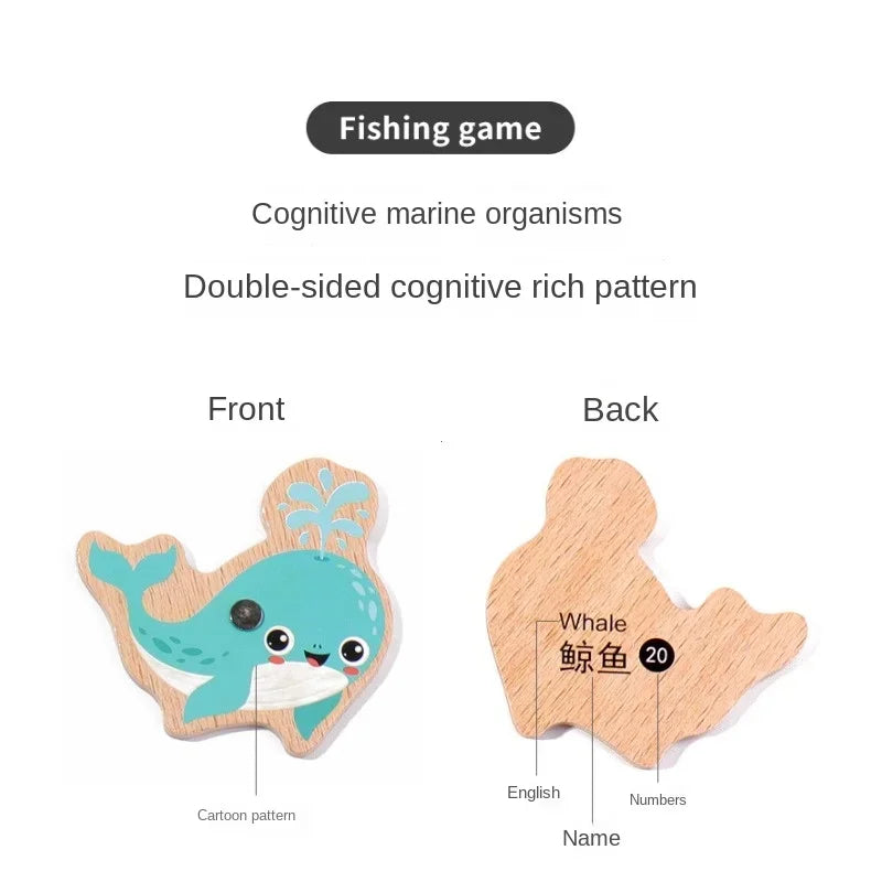 Игрушки для рыбалки из дерева по методике Монтессори для детей
