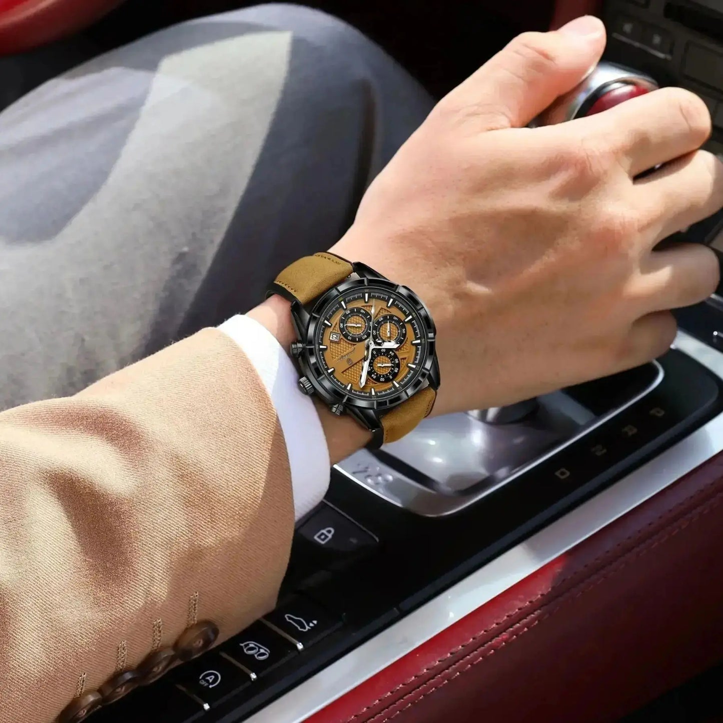 Водонепроницаемые мужские часы-хронограф