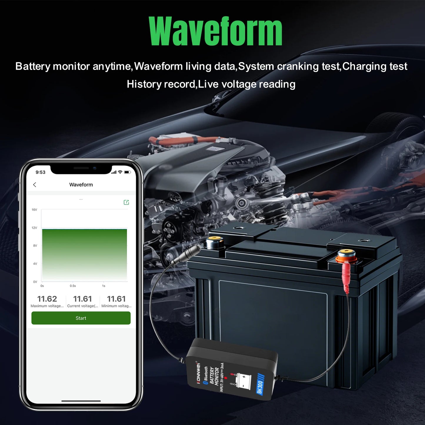Профессиональный тестер аккумулятора 12V/24V