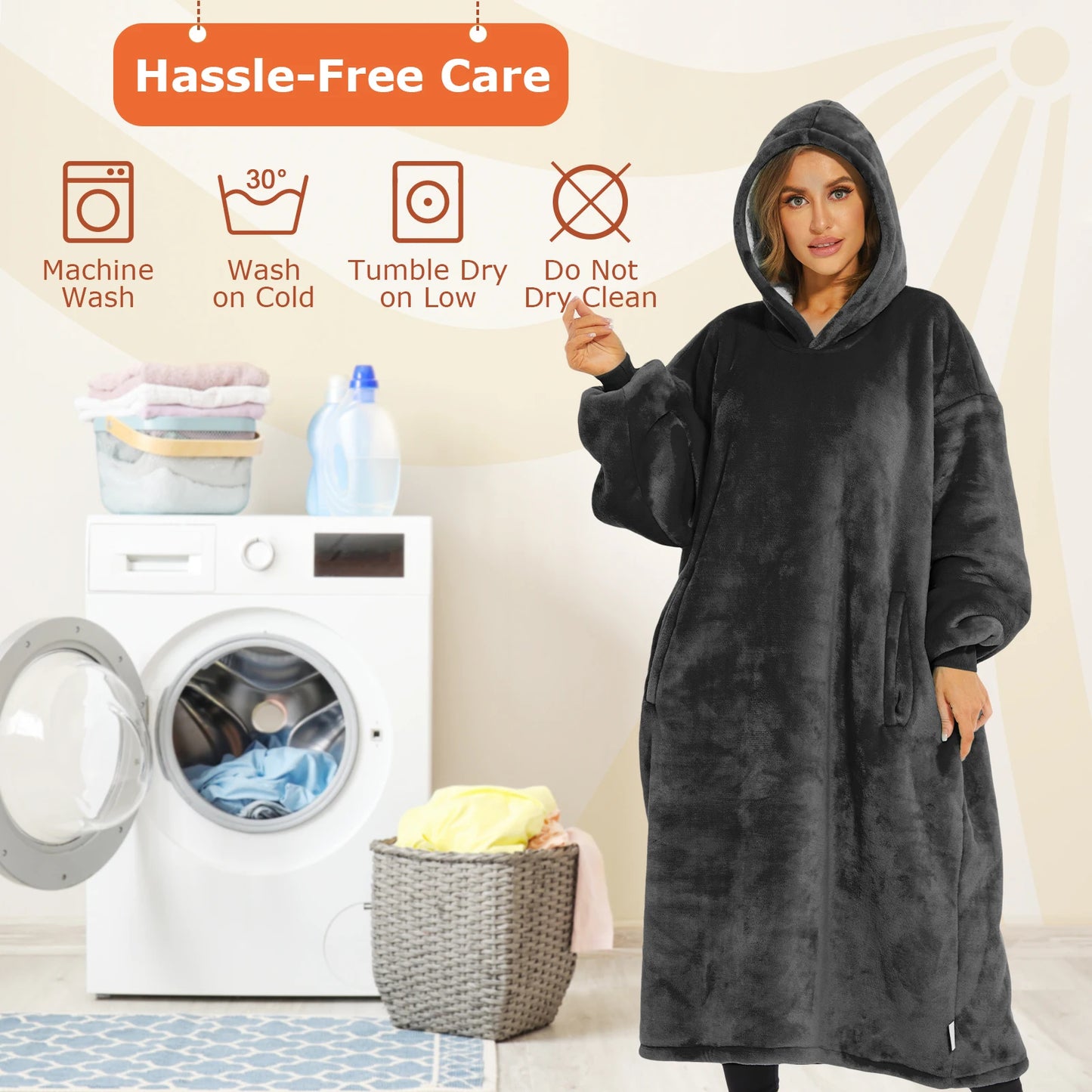 Тёплое и мягкое одеяло с капюшоном