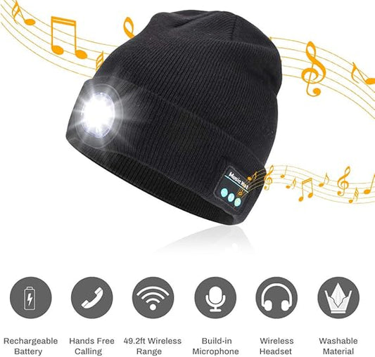 Светящаяся шапка с беспроводными Bluetooth-наушниками