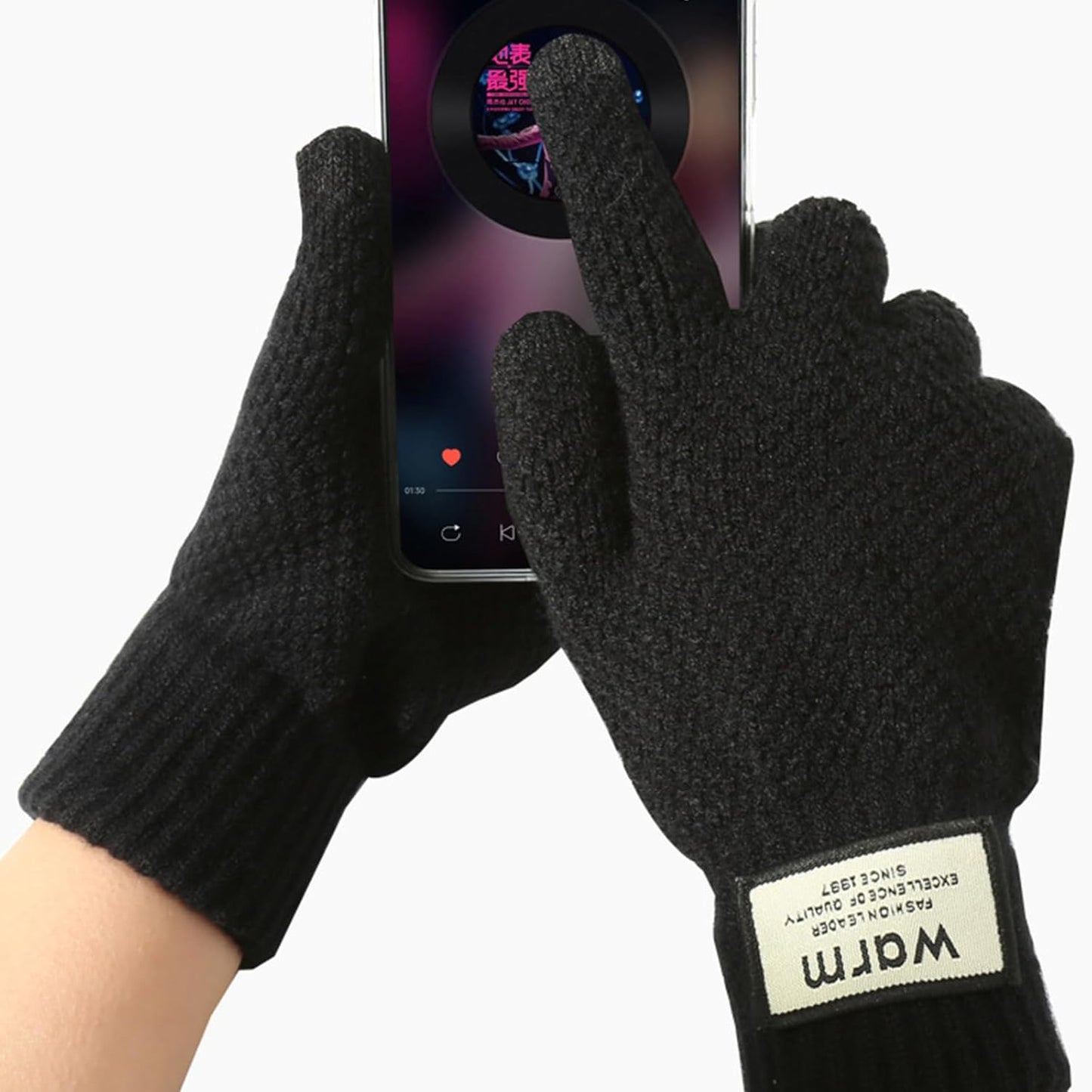 2 перчатки из трикотажа для сенсорного экрана