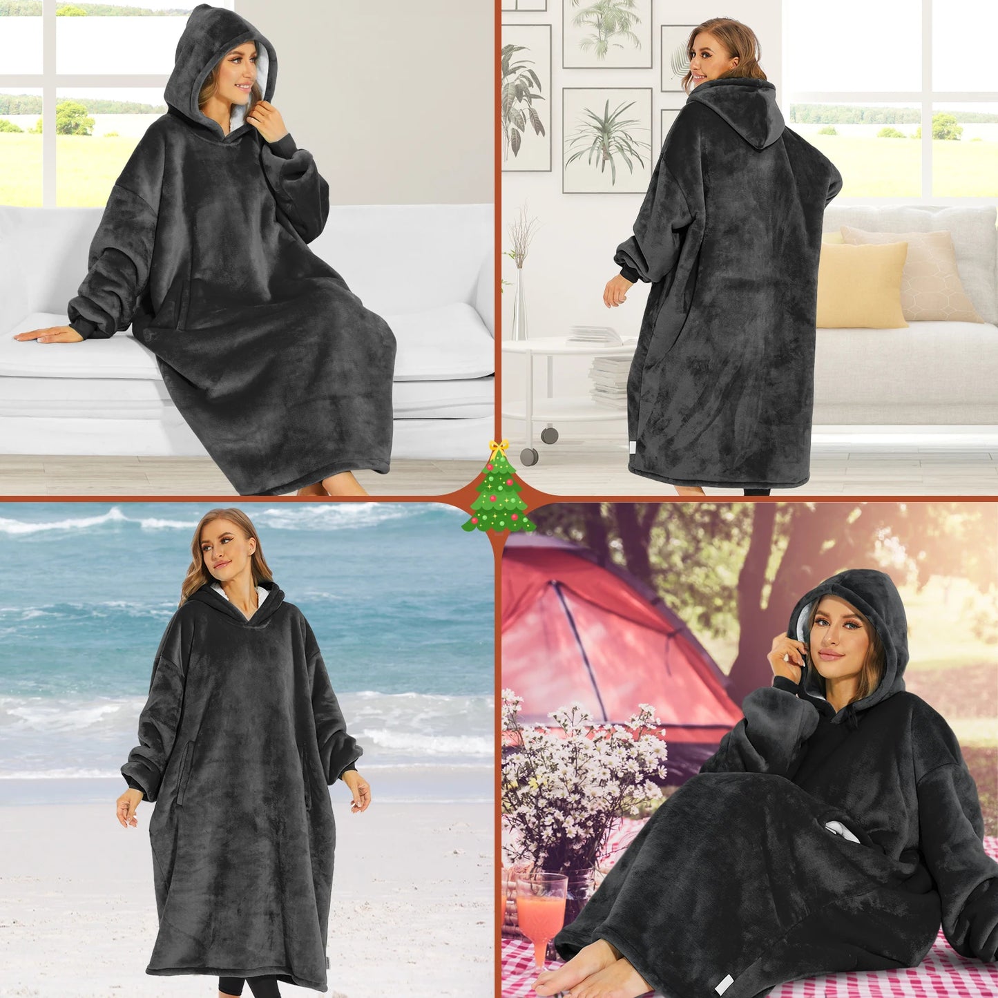 Тёплое и мягкое одеяло с капюшоном