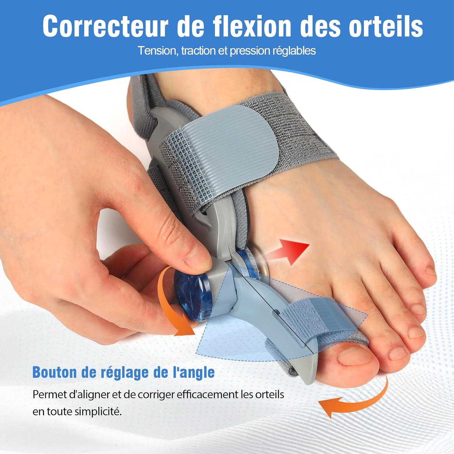 Вращающийся и регулируемый корректор большого пальца ноги