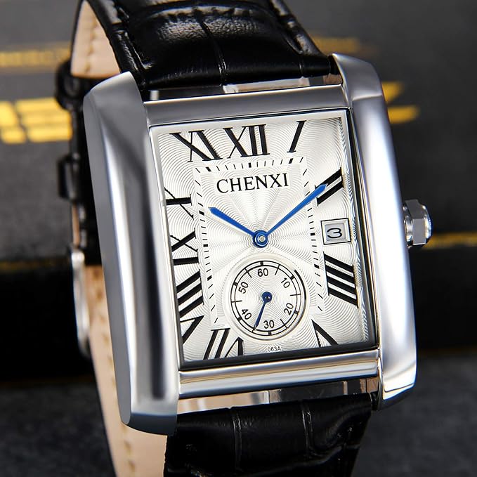 Элегантные мужские часы с кожаным ремешком