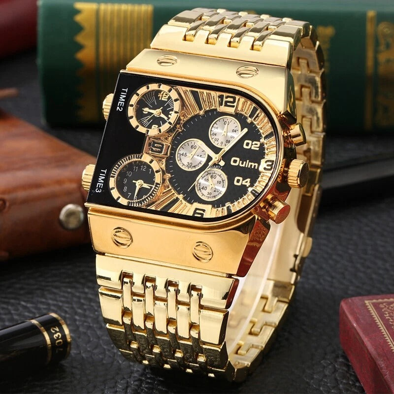 Квадратные водонепроницаемые часы с несколькими часовыми поясами