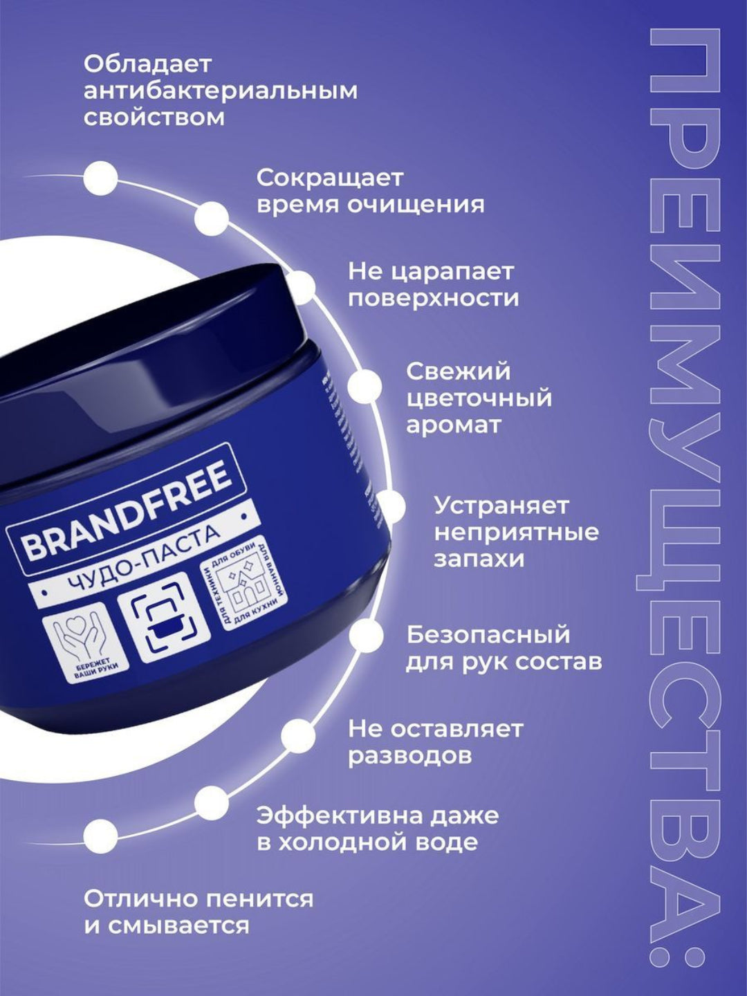 Многофункциональная чистящая паста: обезжиривает удаляет известковый налёт и придаёт блеск (500 г)