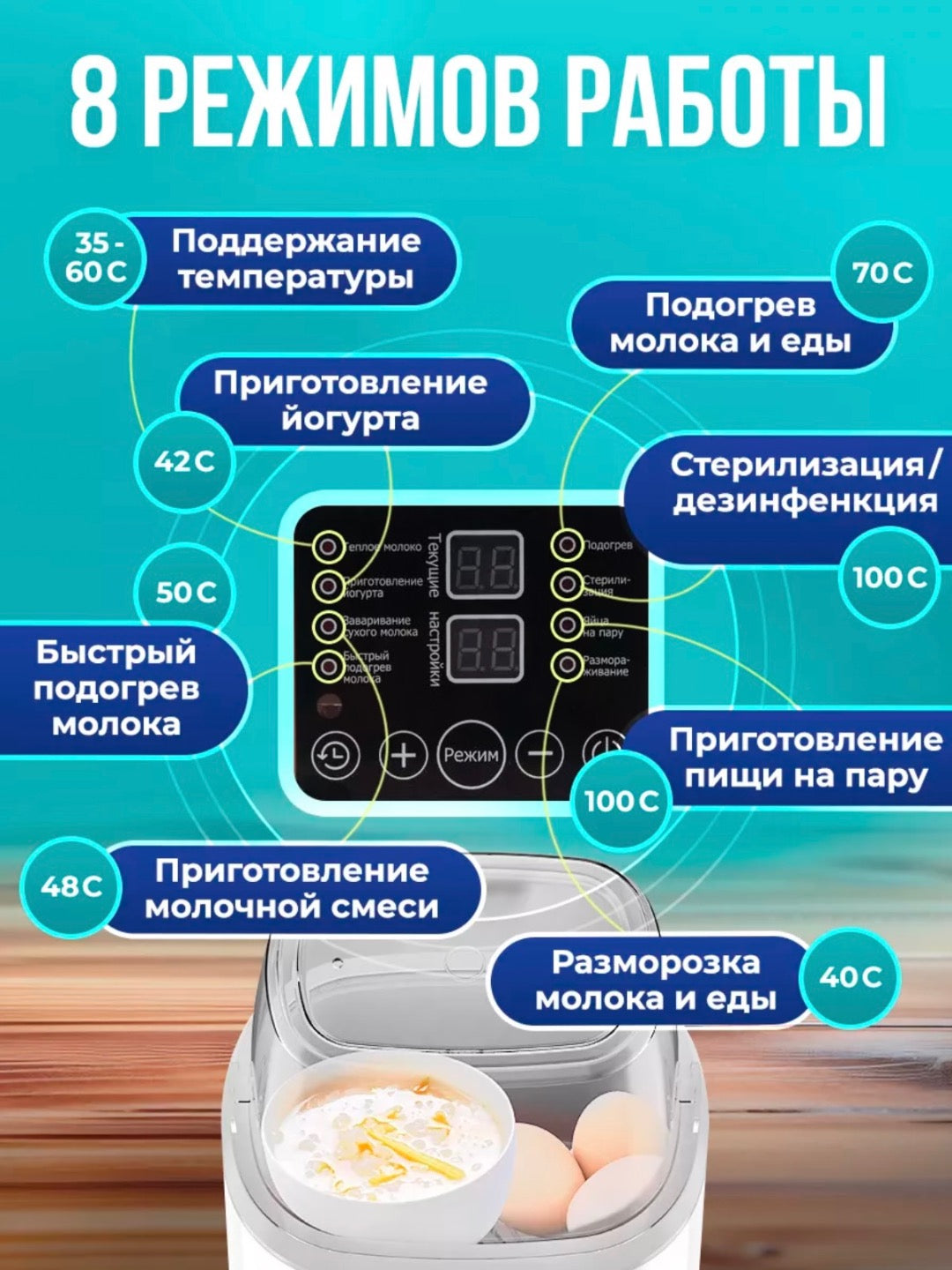 Подогреватель и стерилизатор для бутылочек 8-в-1