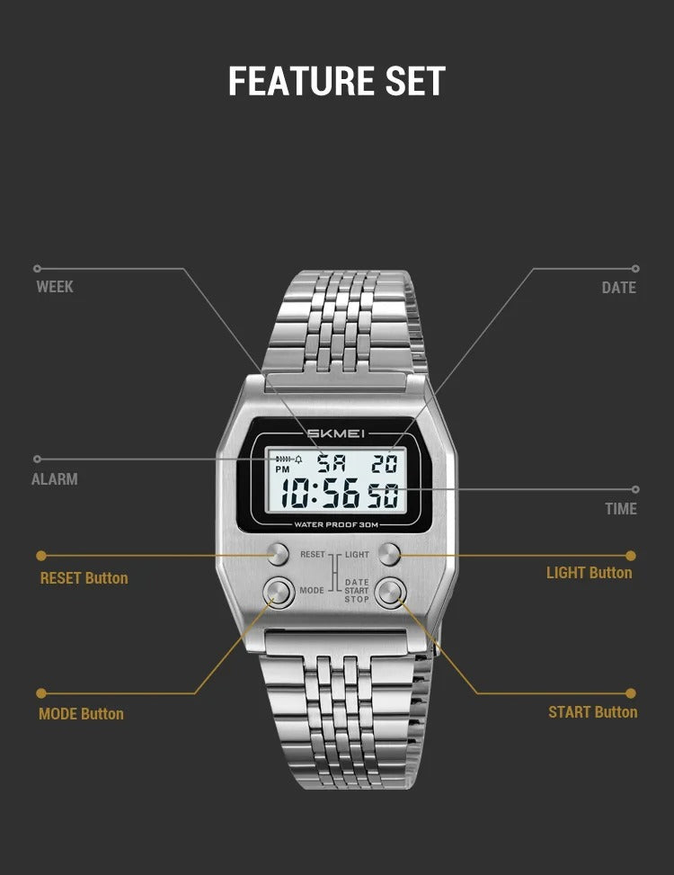 Водонепроницаемые электронные мужские часы