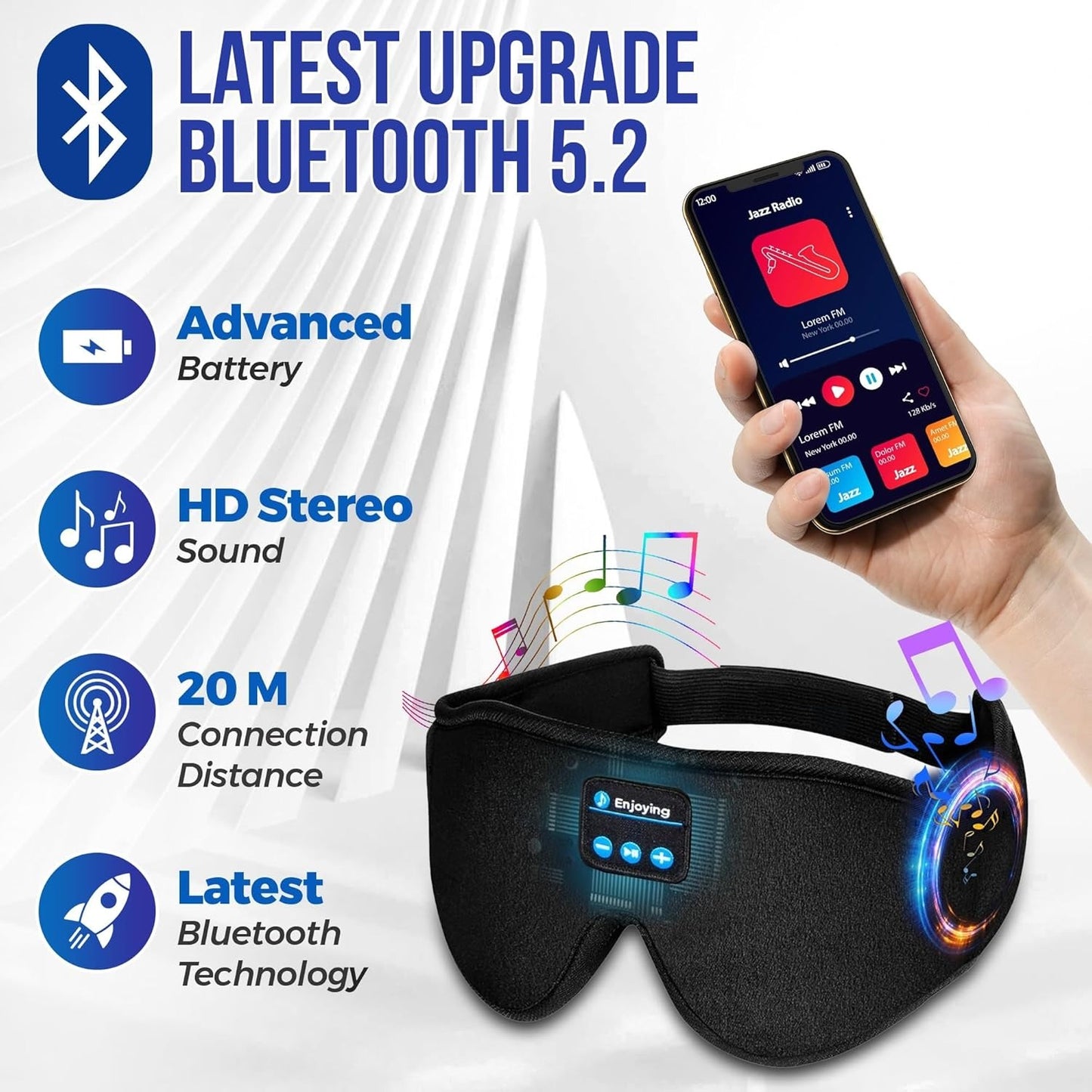 3D Bluetooth маска для сна