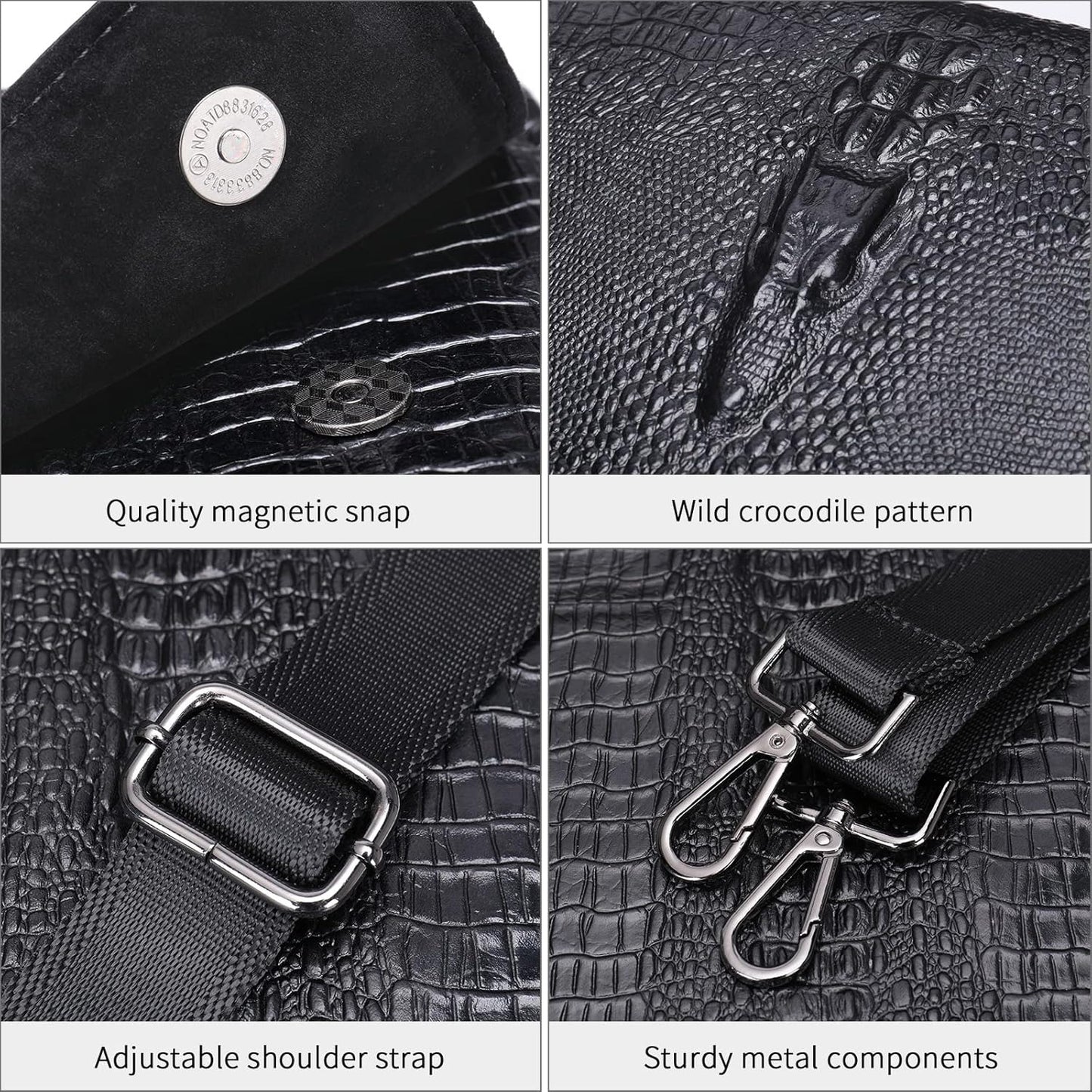 Сумка через плечо из PU-кожи с крокодиловым узором