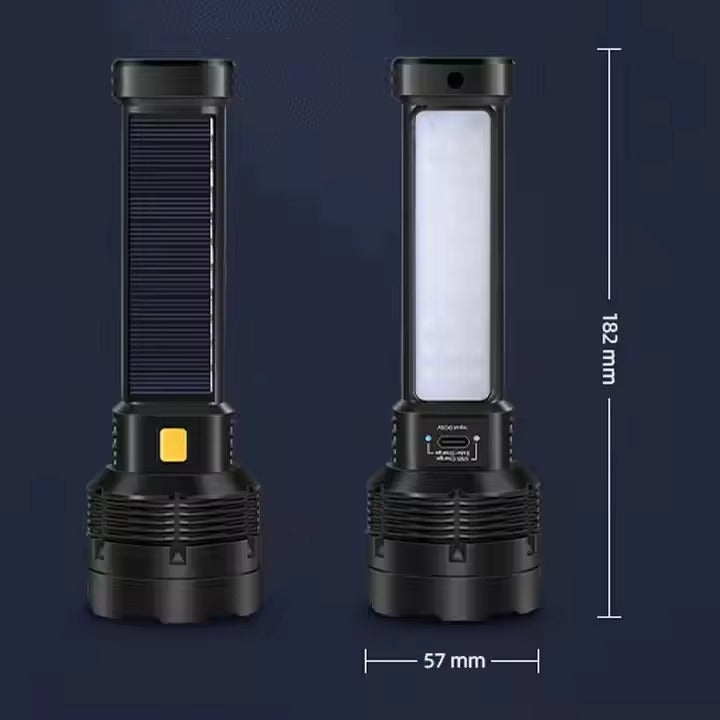 Солнечный светодиодный фонарик с боковой подсветкой