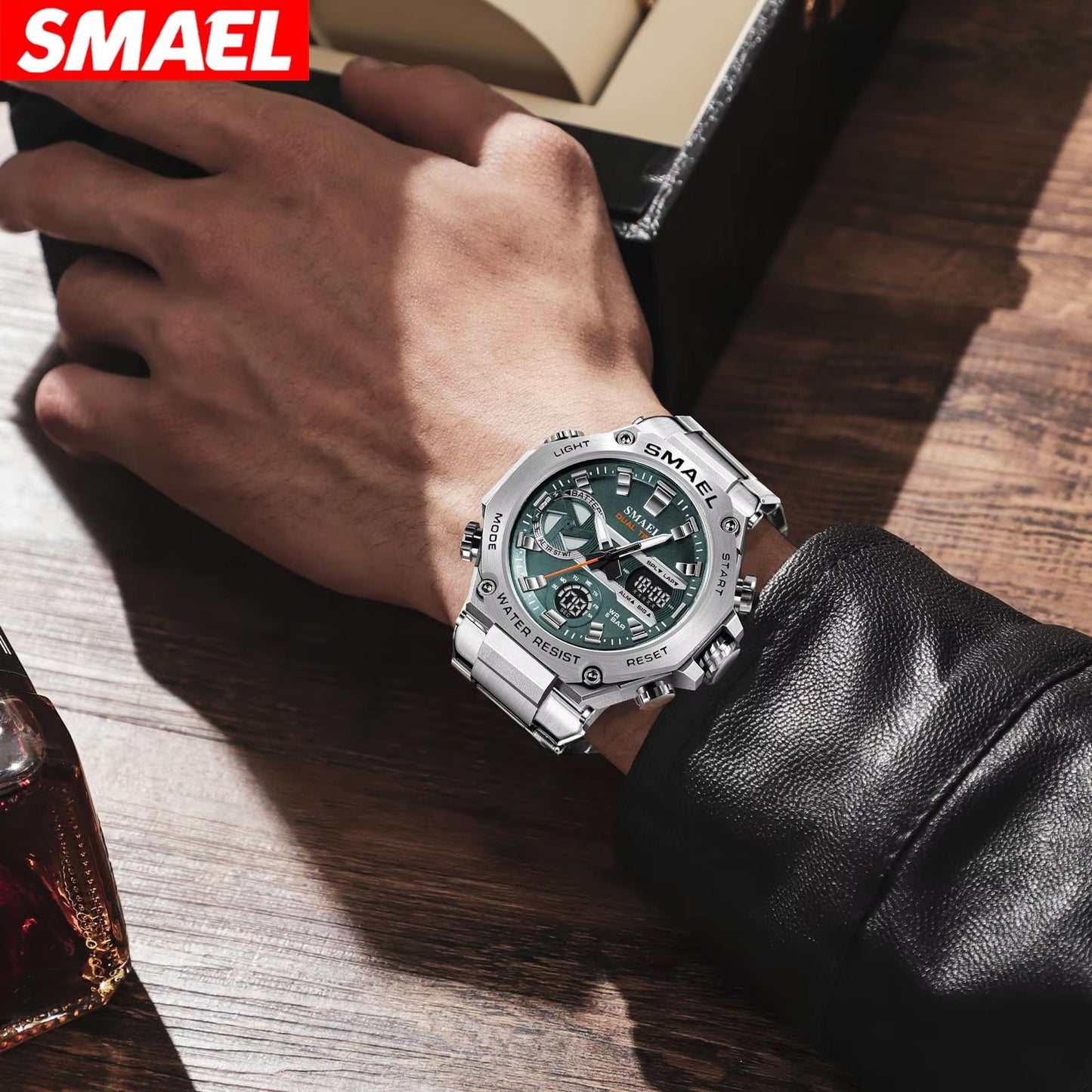 Мужские цифровые часы с двойным отображением