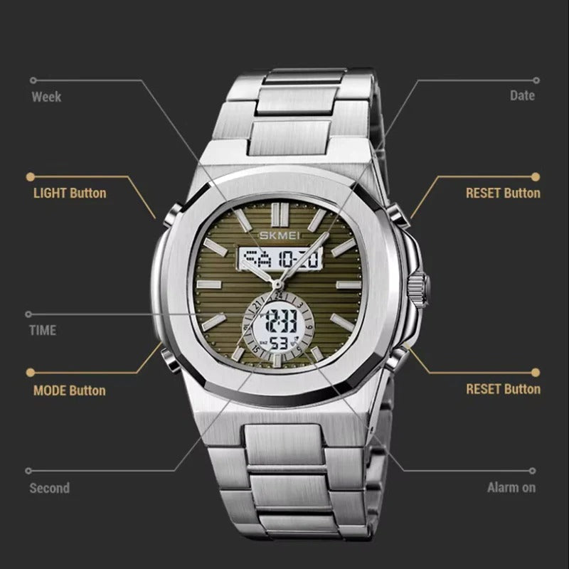 Мужские электронные аналоговые часы