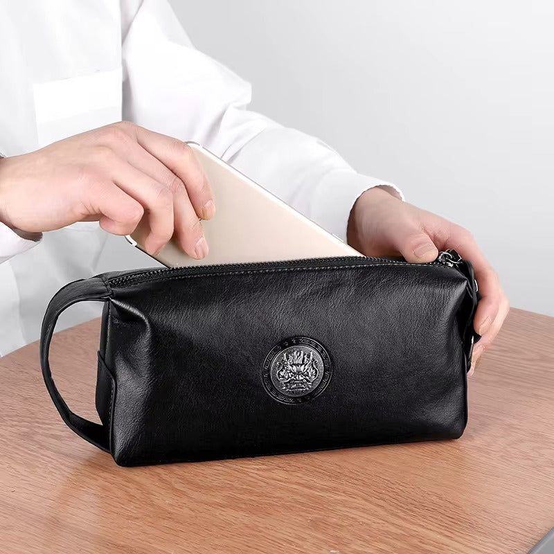 Мужская дизайнерская сумка-клатч из мягкой PU-кожи