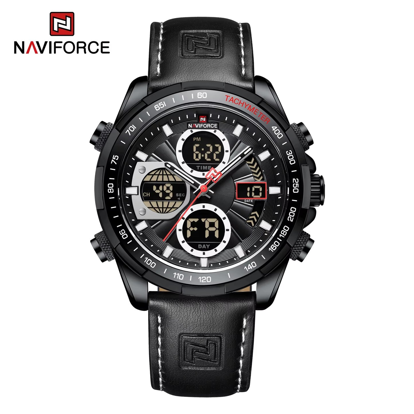 Мужские наручные часы с кожаным ремешком