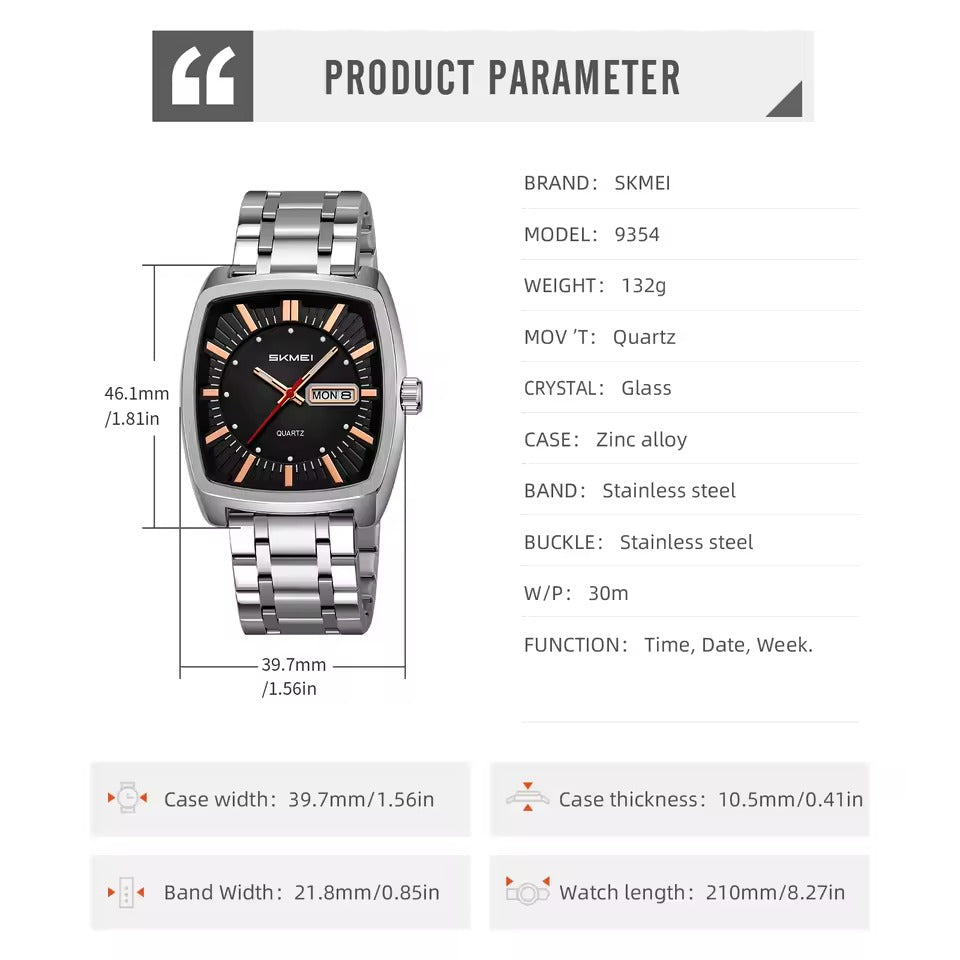 Мужские водонепроницаемые кварцевые часы