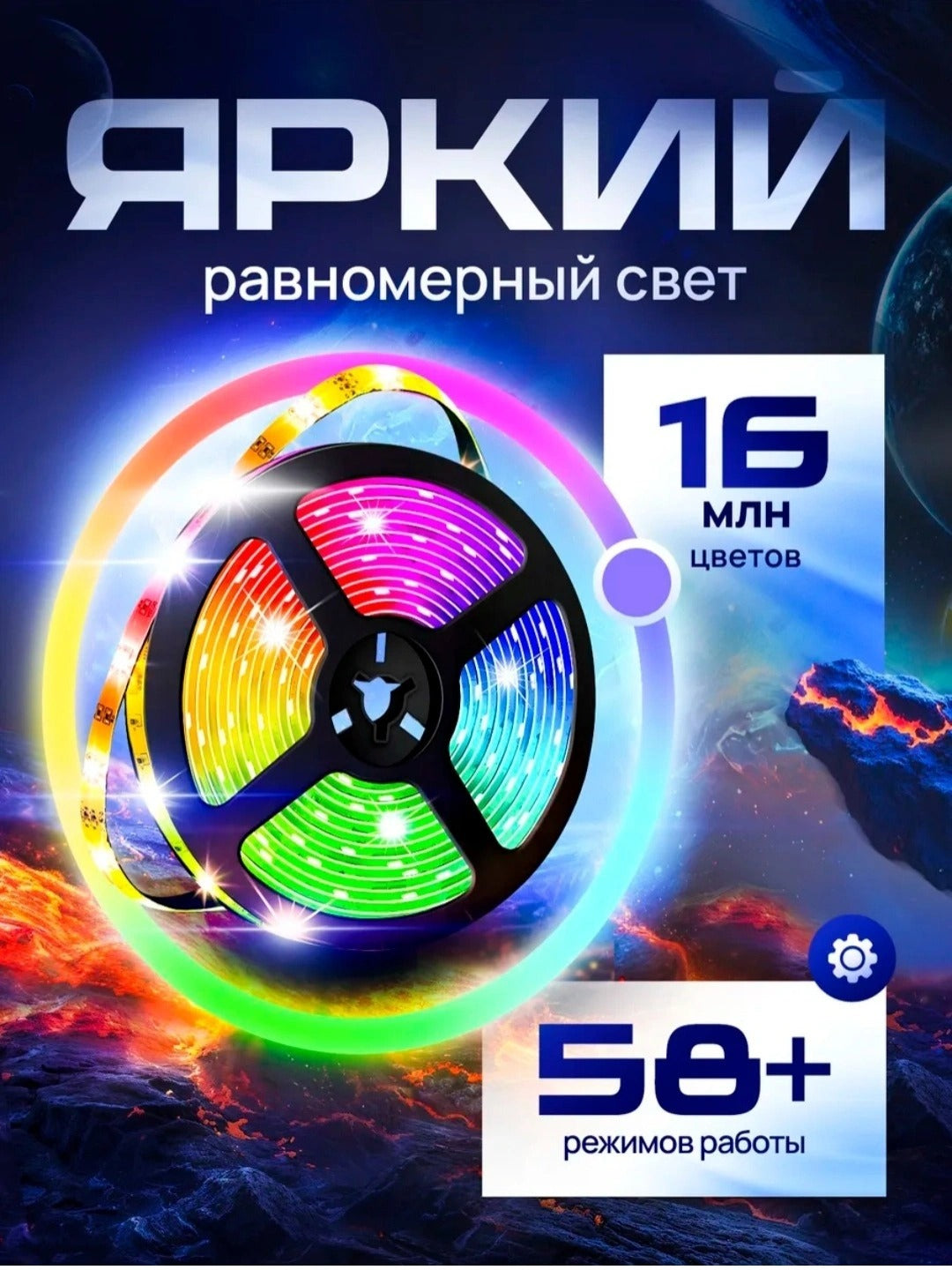 Светодиодная лента RGB 10 м многоцветная с пультом управления