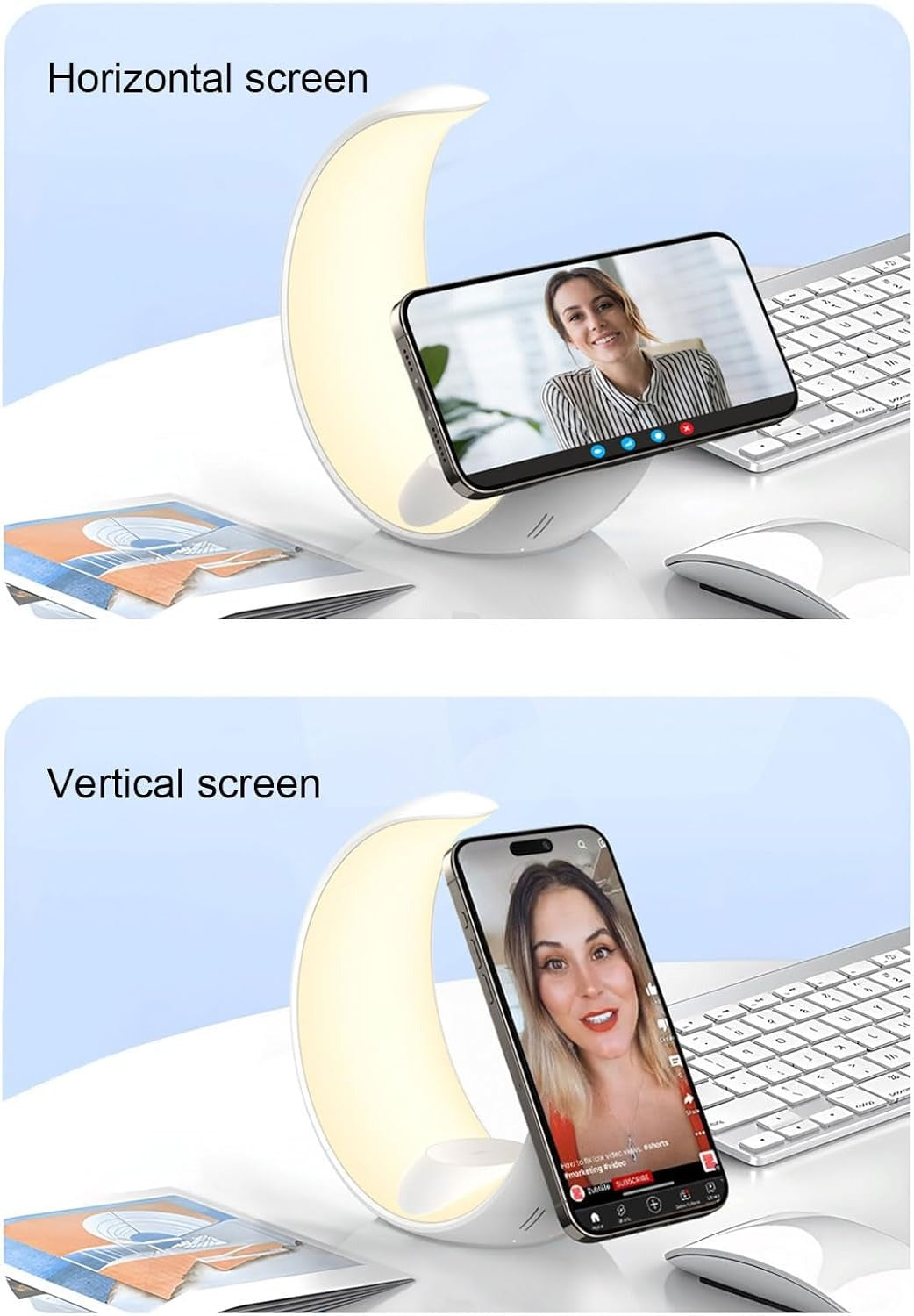 Беспроводное зарядное устройство 4-в-1 для телефона в форме луны