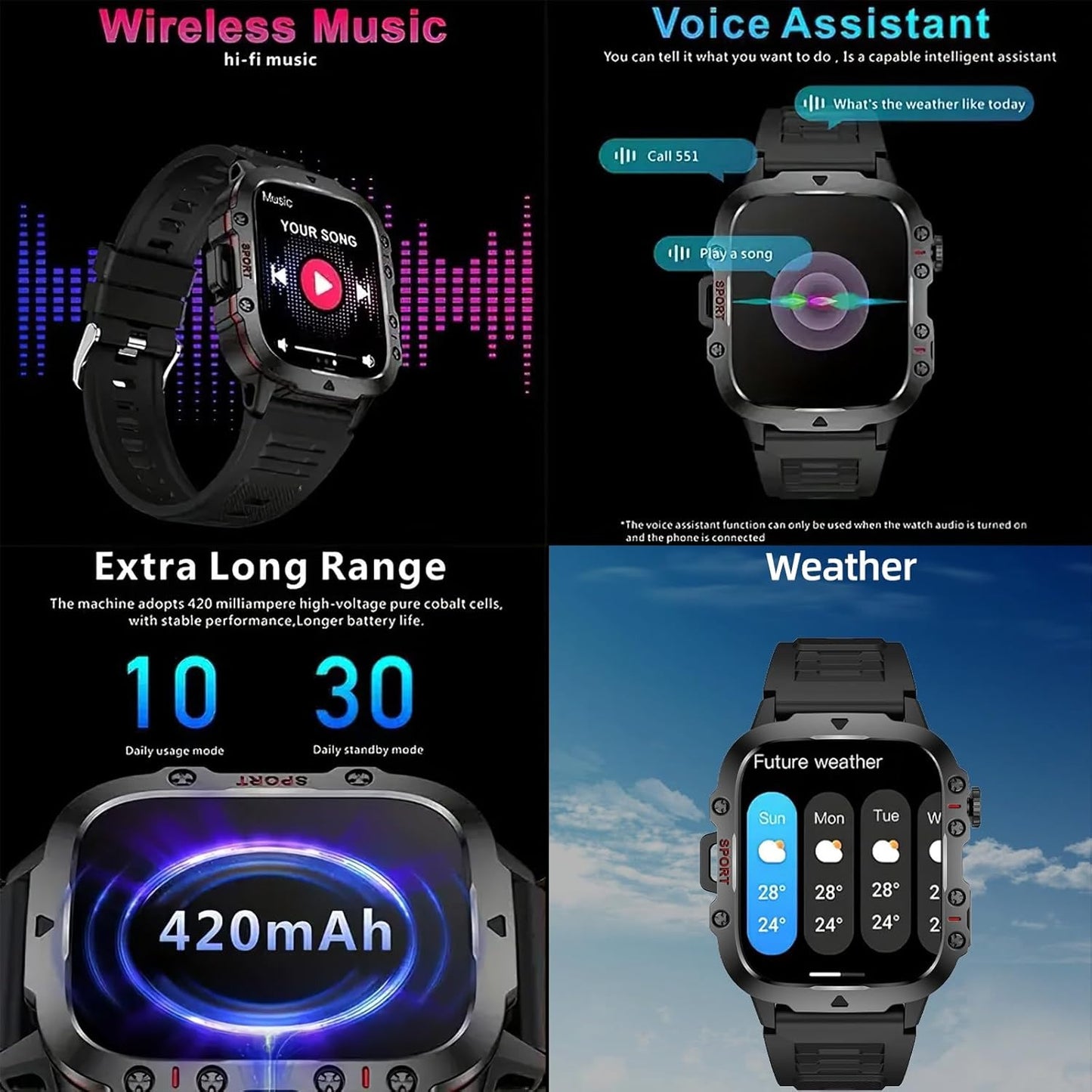 Прочные мужские умные часы