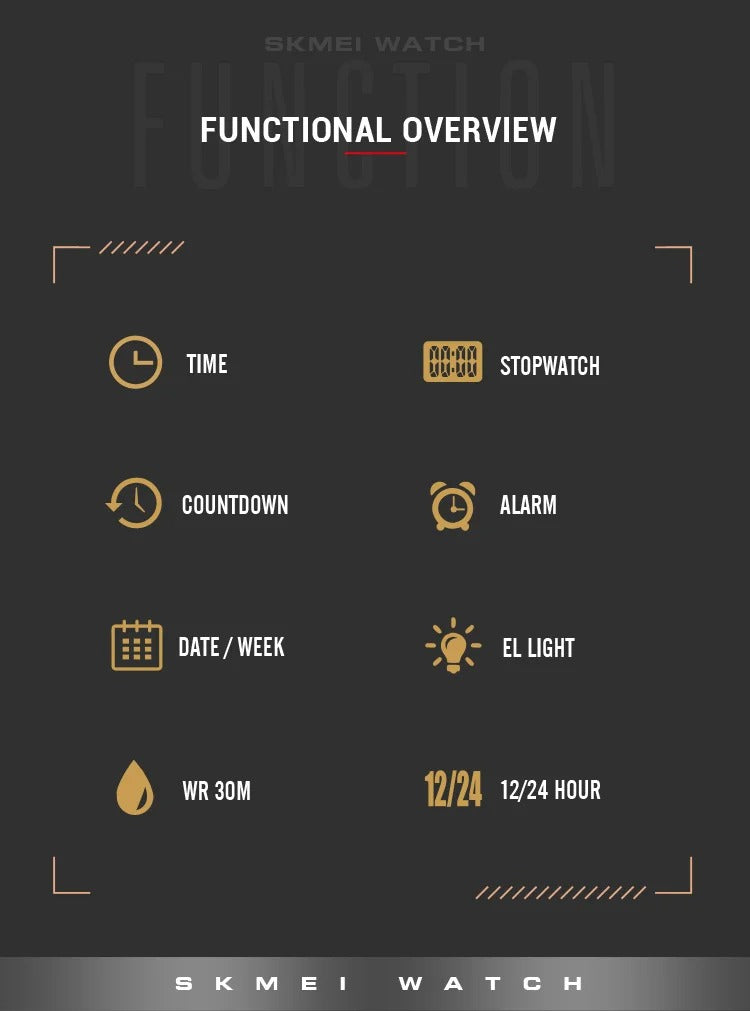 Водонепроницаемые электронные мужские часы