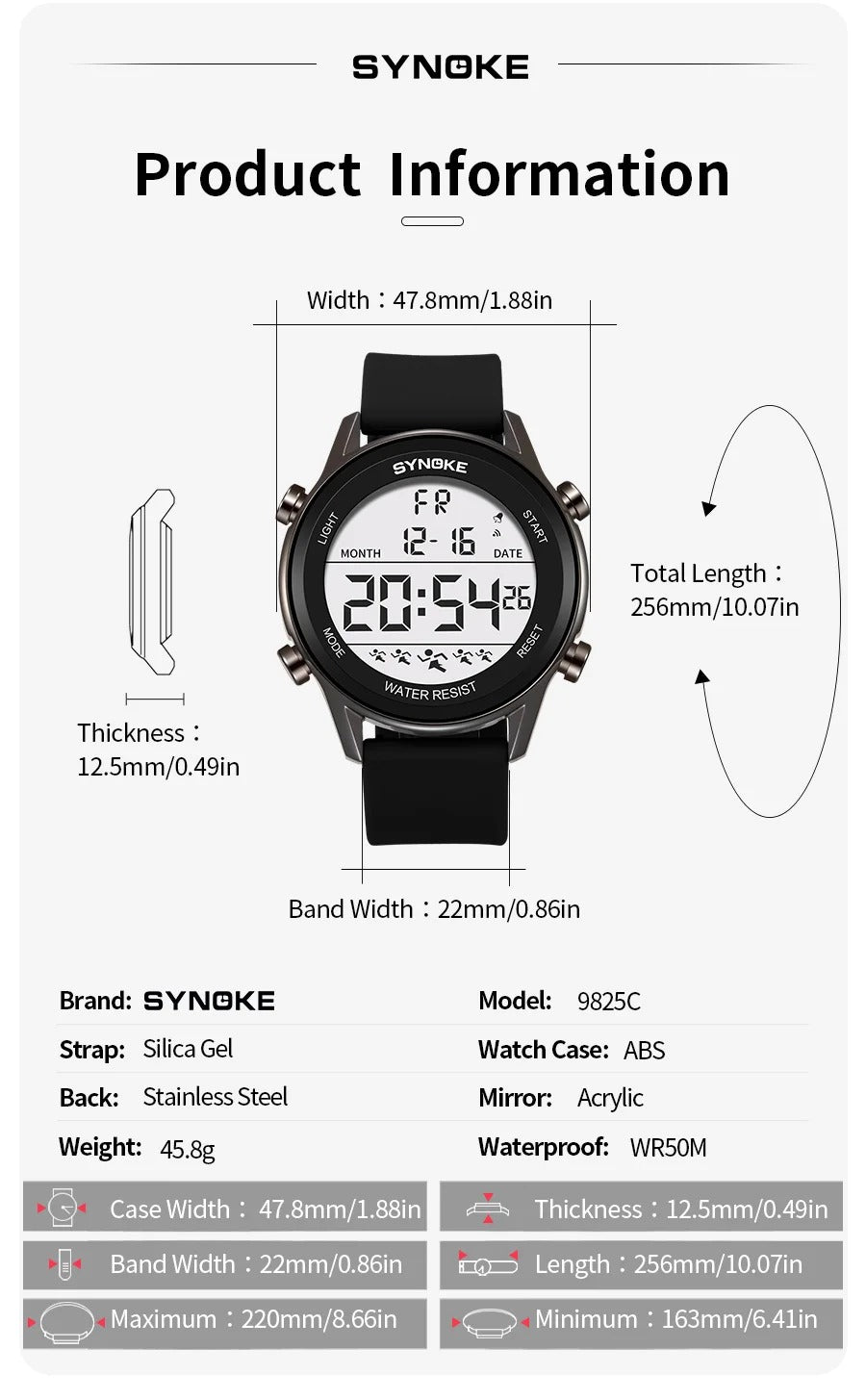 Мужские спортивные цифровые часы