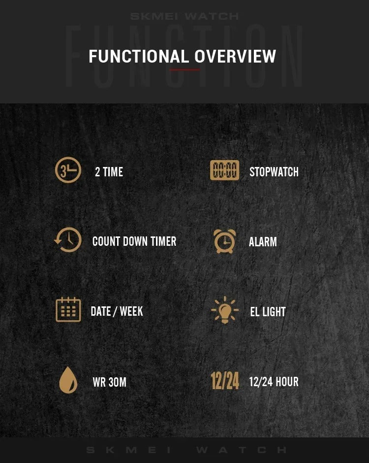 Мужские водонепроницаемые цифровые часы