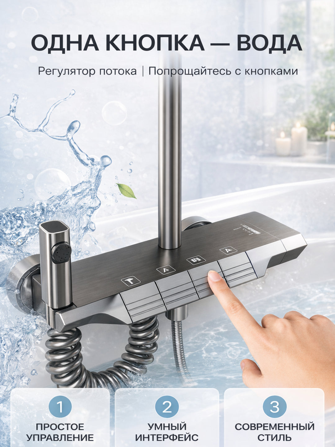 Современная душевая система 4-в-1 в комплекте