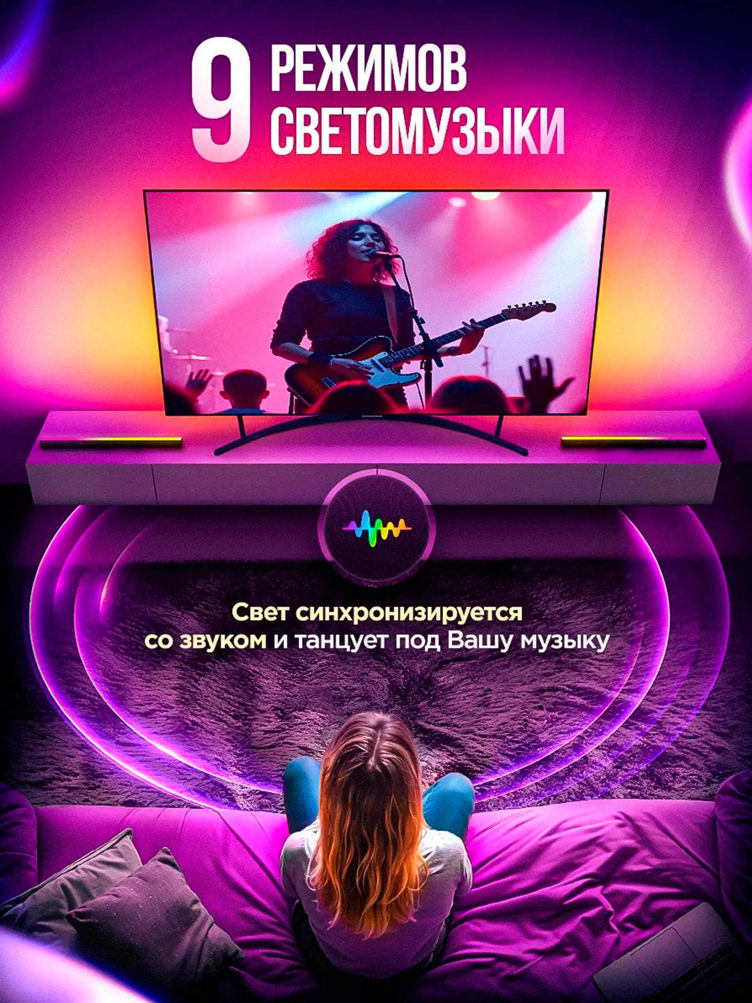 2 RGB лампы, домашнее освещение с пультом дистанционного управления