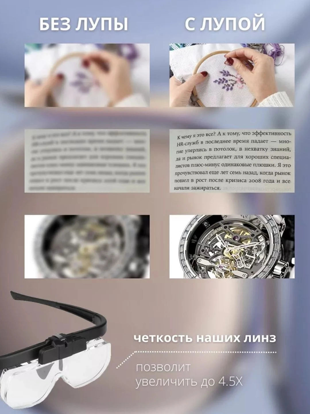 Очки-лупа со светодиодной подсветкой