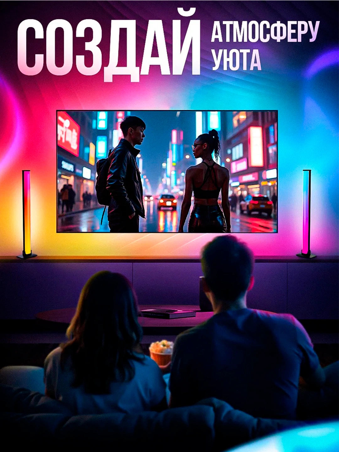 2 RGB лампы, домашнее освещение с пультом дистанционного управления