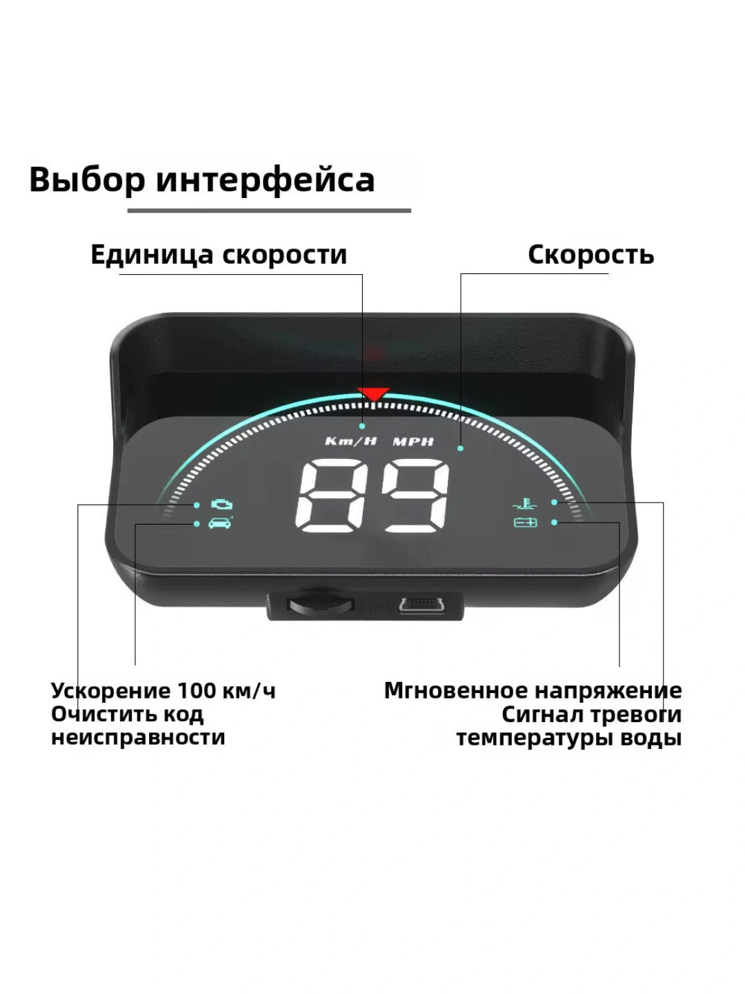 Многофункциональный автомобильный HUD-дисплей M8 OBD2