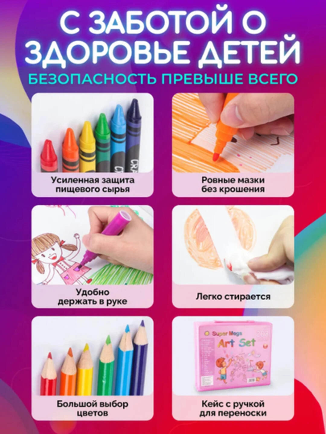 Детский набор для рисования в чемоданчике, многофункциональный комплект для творчества