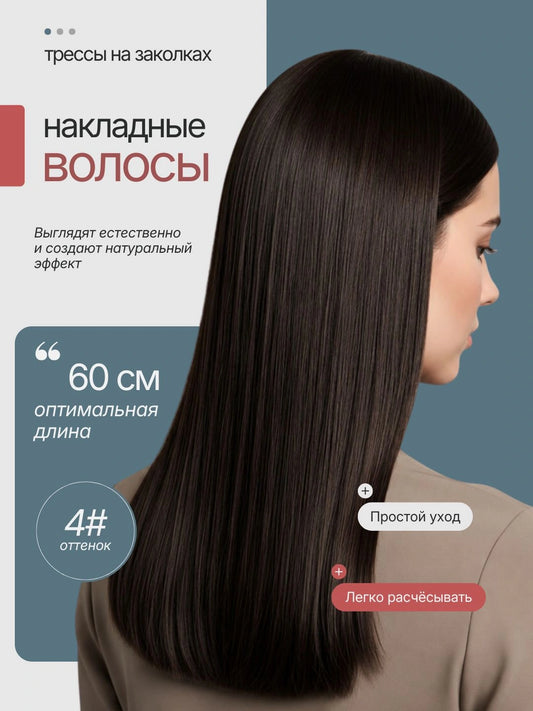 Прямые накладные волосы (60 см)